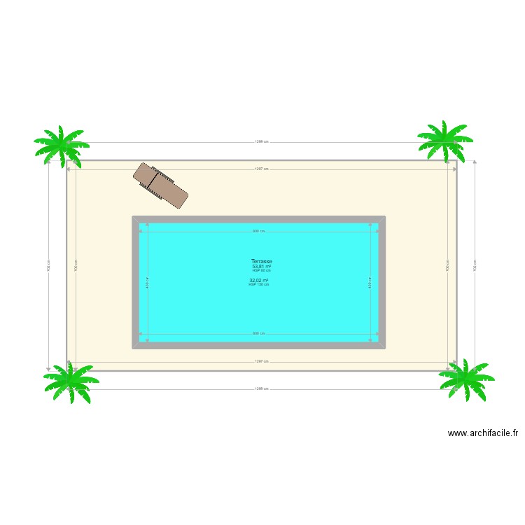 piscine ze manel. Plan de 2 pièces et 123 m2