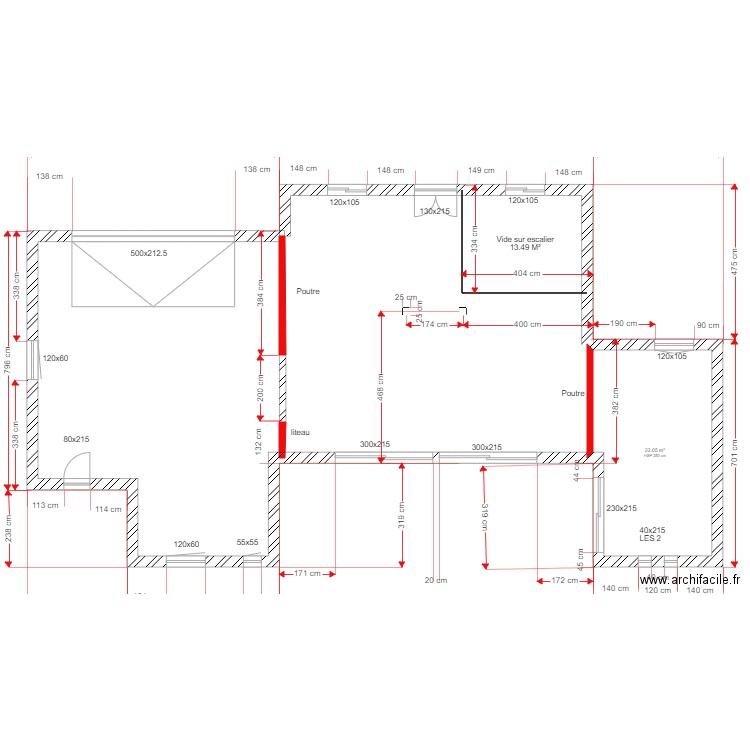 plan maison avc cote int. Plan de 0 pièce et 0 m2