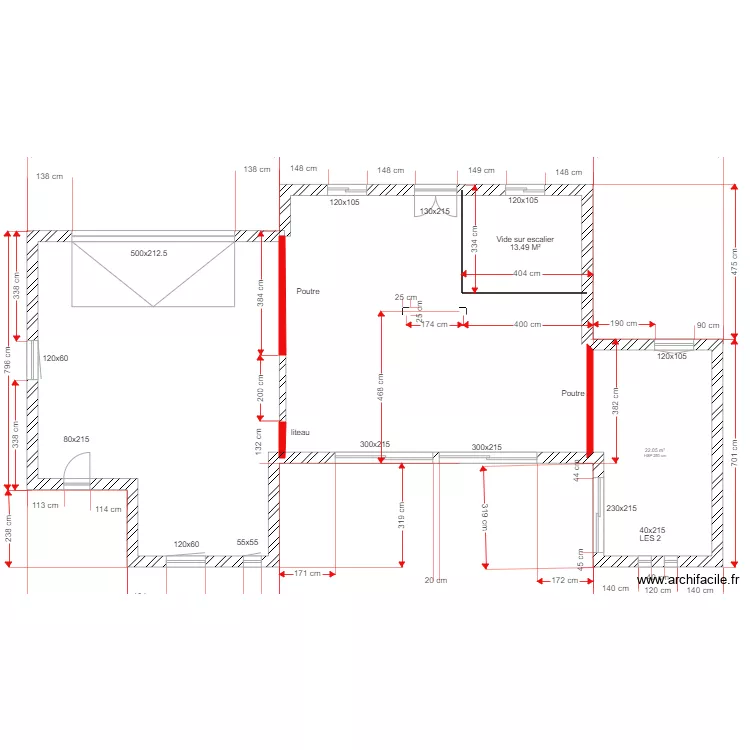 plan maison avc cote int. Plan de 