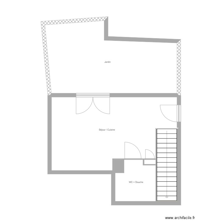 D'attoma niv 1. Plan de 6 pièces et 53 m2