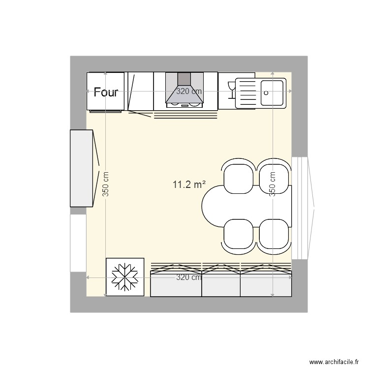 uisine MK. Plan de 0 pièce et 0 m2