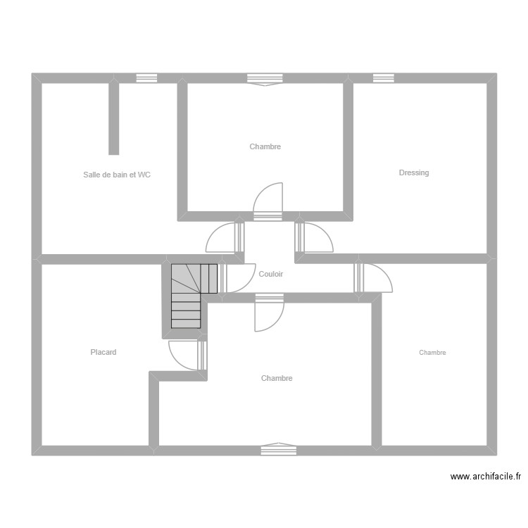 2e Etage. Plan de 8 pièces et 112 m2
