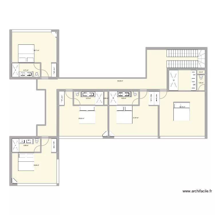 Maroc. Plan de 13  et 176 m²