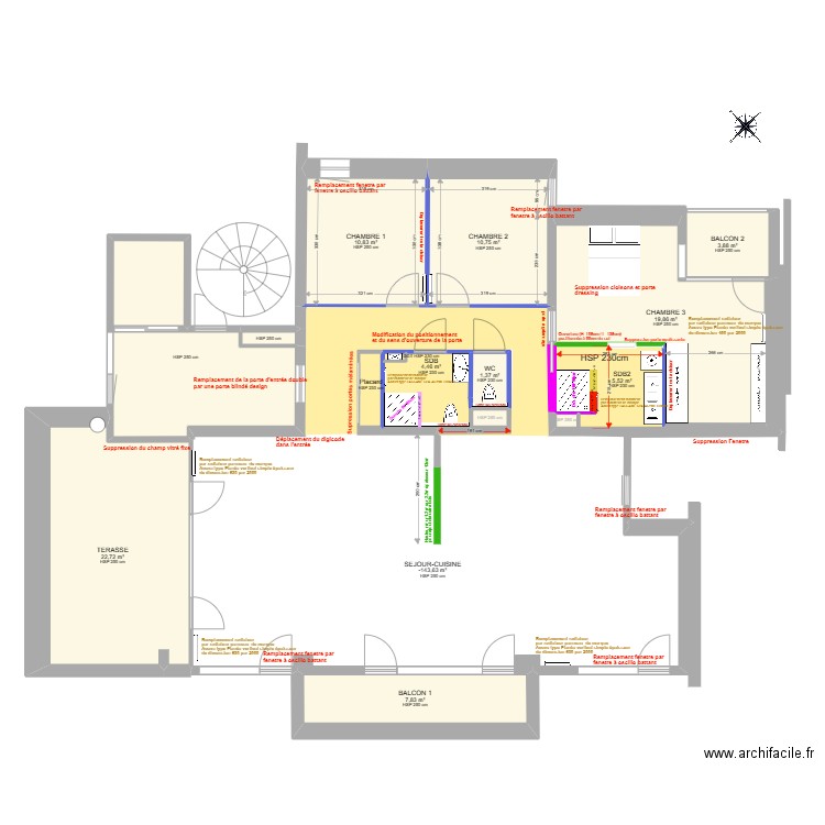 Plan Open Sky TMA v13. Plan de 15 pièces et 204 m2