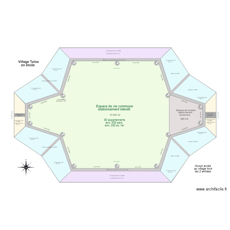 Maison Tulou étoile 06. Plan de 0 pièce et 0 m2