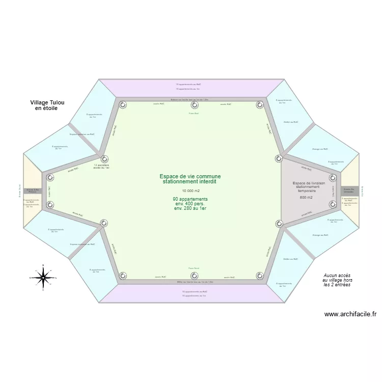 Maison Tulou étoile 06. Plan de Maison Tulou étoile 06. Plan de
