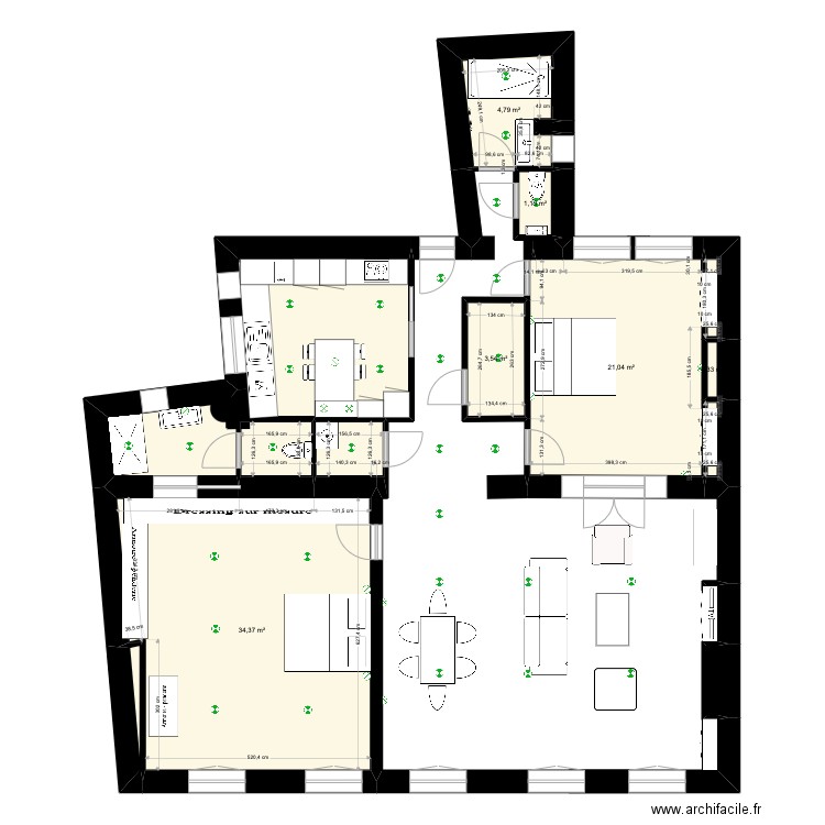 26 Romain Rolland Spots. Plan de 11 pièces et 70 m2