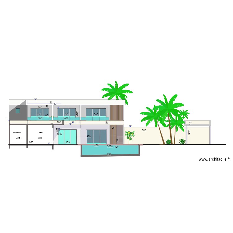 Villa Somone Facade avant interieure. Plan de 0 pièce et 0 m2