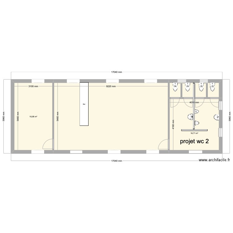 club house wc 2. Plan de 0 pièce et 0 m2