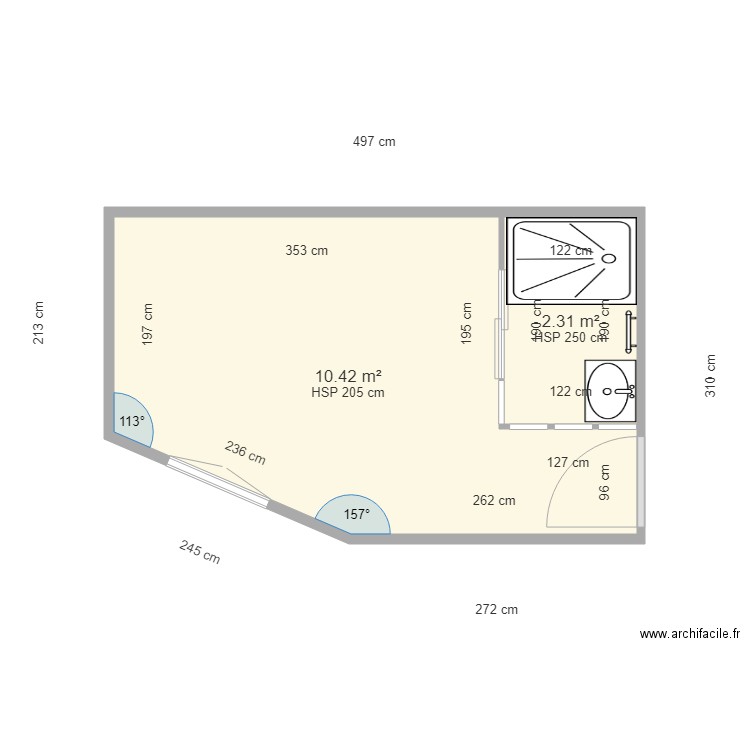 SALLE DE DOUCHE MONTAROU. Plan de 0 pièce et 0 m2