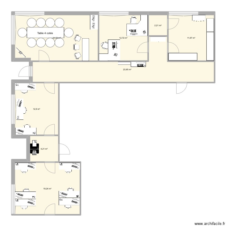 Psig. Plan de 8 pièces et 109 m2