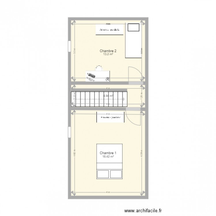 Appartement 2 duplex étage 1. Plan de 0 pièce et 0 m2