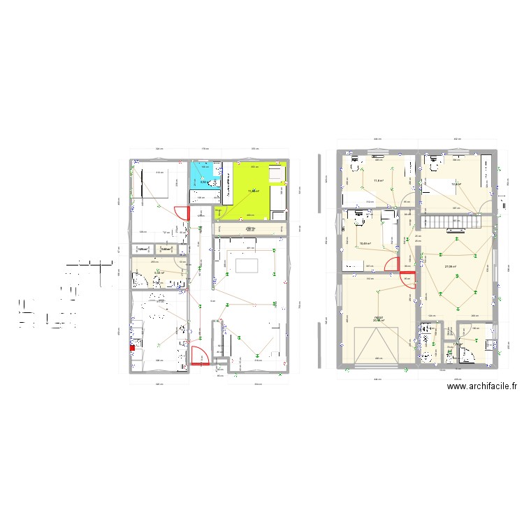 Plan Elec prise. Plan de 12 pièces et 116 m2