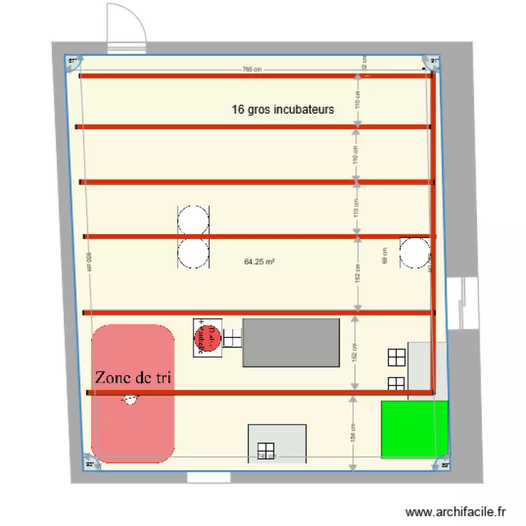 Shape incub1 macon option double caniveau . Plan de 