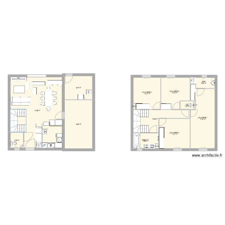Maison Etauliers. Plan de 15 pièces et 138 m2