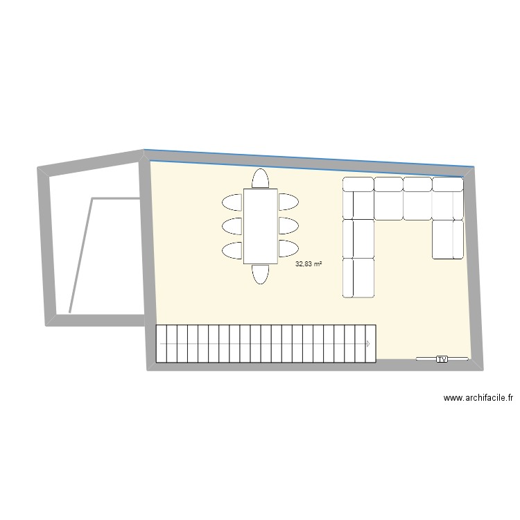 plan 3. Plan de 1 pièce et 33 m2