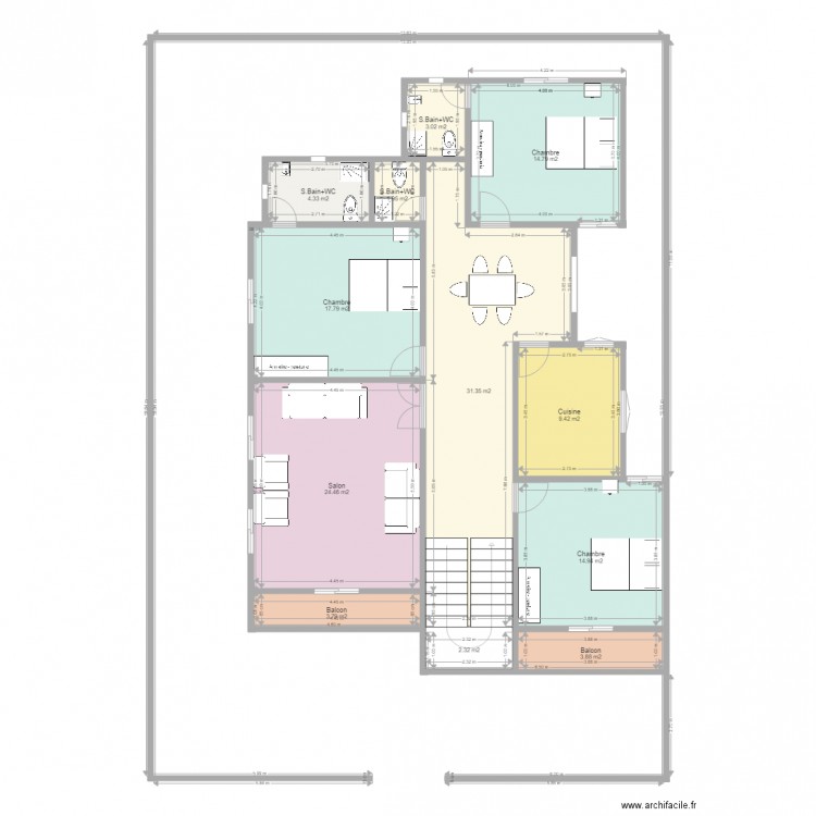 PlanRDC avec balcon. Plan de 0 pièce et 0 m2