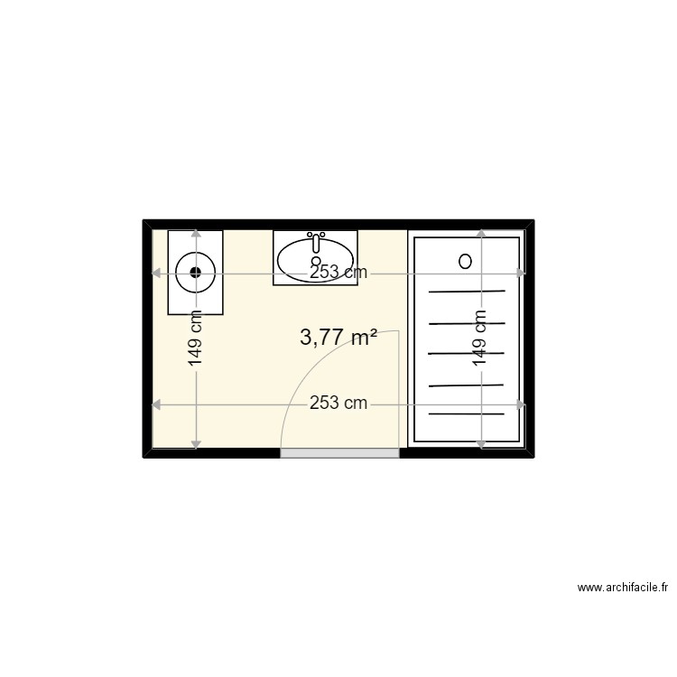 AVRASSART MICHELLE . Plan de 1 pièce et 4 m2