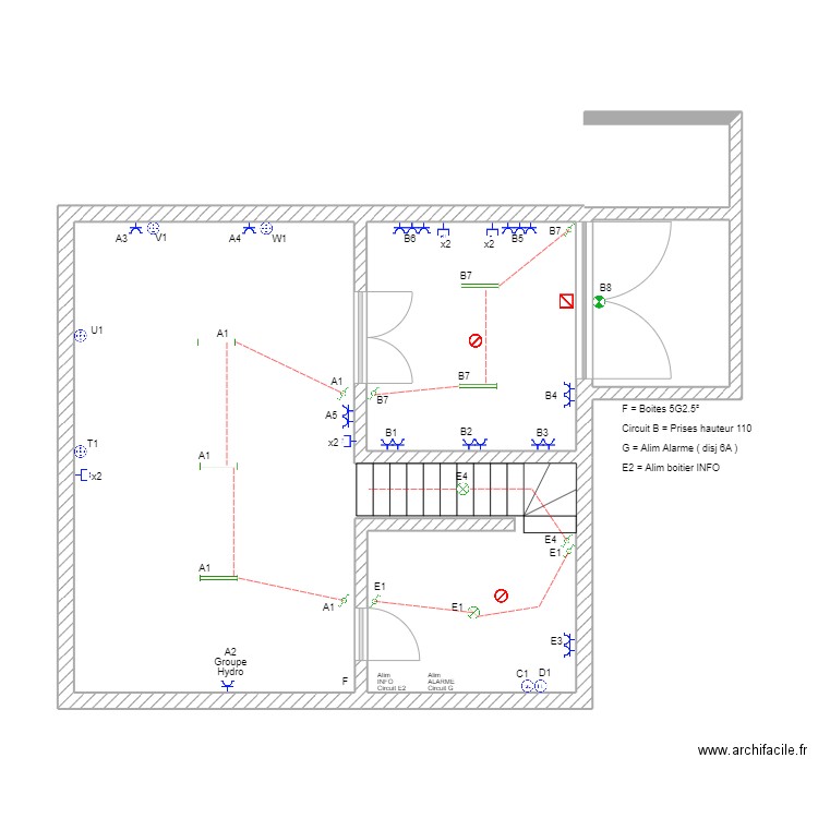 cave tim . Plan de 3 pièces et 58 m2