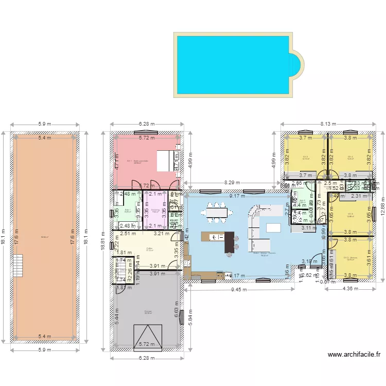 VILLA CUERS Plans CANAP&eacute; 1. Plan de 