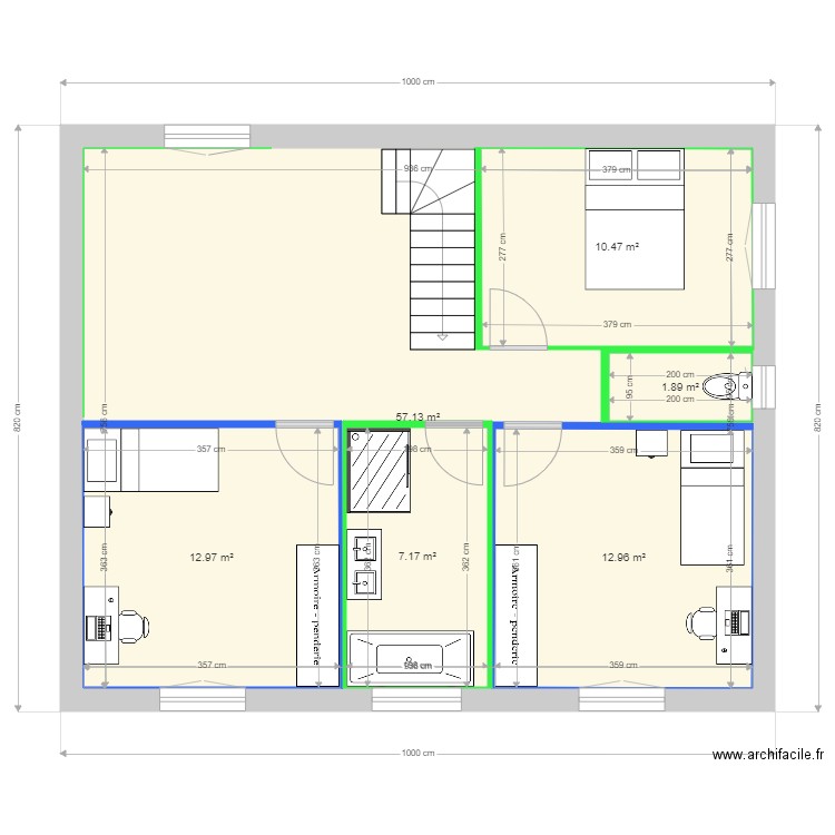 etage nouvelle config V1. Plan de 0 pièce et 0 m2