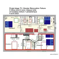 PProjet ETAGE T3 R&eacute;am&eacute;nagement chambres 1 et 2