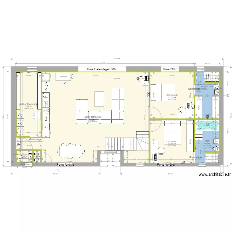 RDC sans extension 5 bis. Plan de 