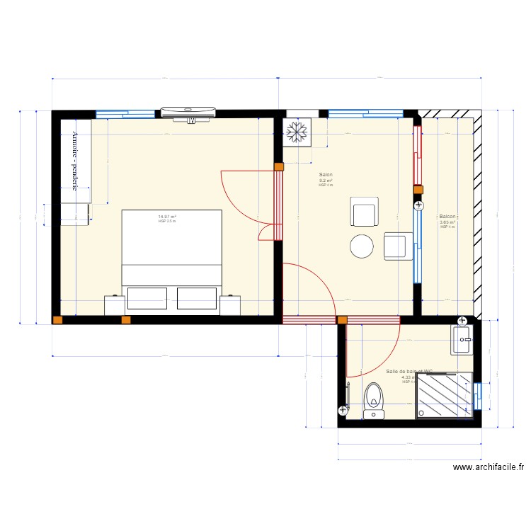 SEJOUR Modifié  du 10 janvier 2020 modif celui du 05 Janvier 2020. Plan de 0 pièce et 0 m2