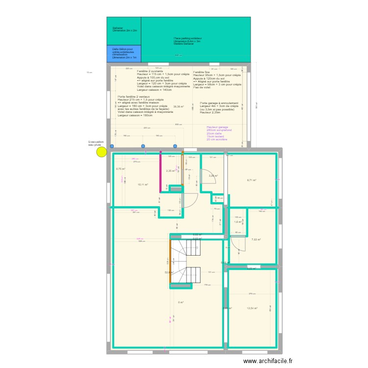 Ayes placo final 2. Plan de 43 pièces et 235 m2