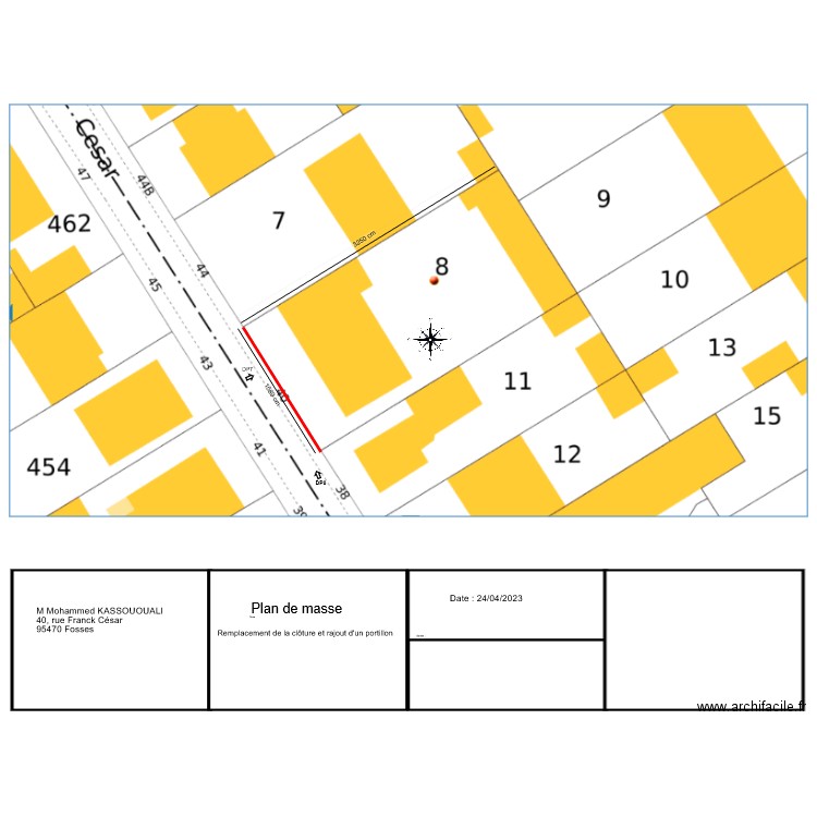 Plan de masse fosses. Plan de 0 pièce et 0 m2