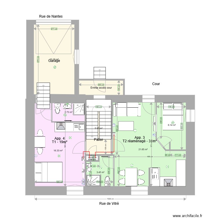 Nantes Etage 1 modif 1. Plan de 0 pièce et 0 m2