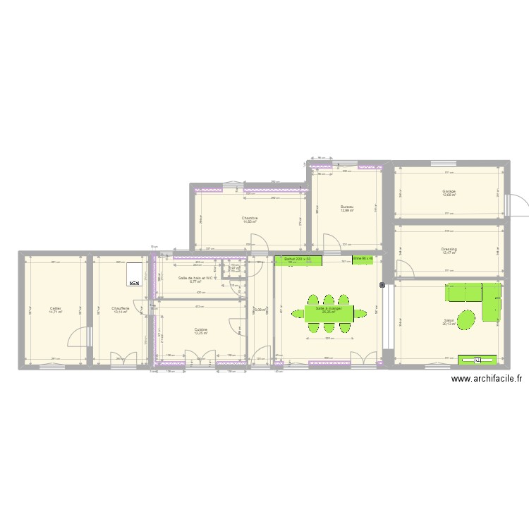 RDC V3. Plan de 12 pièces et 152 m2