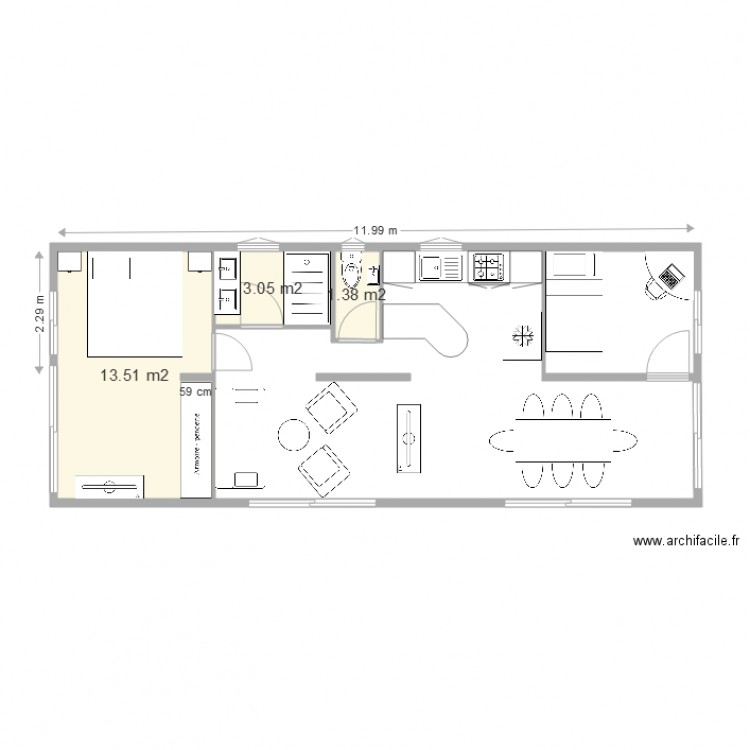 contain2x40plog. Plan de 0 pièce et 0 m2