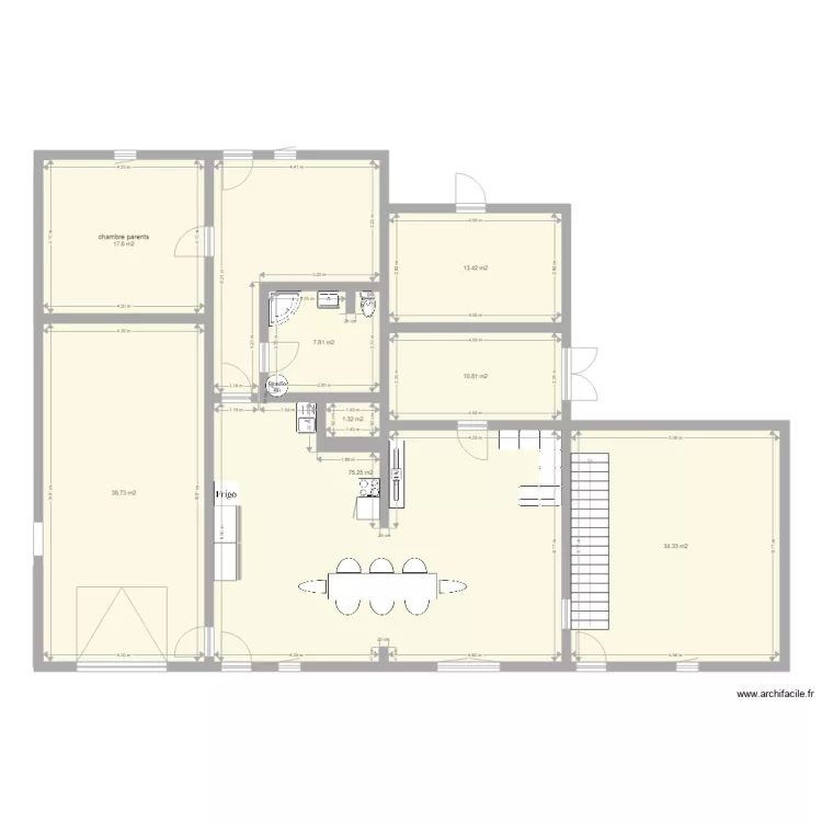 grange rdc ouverture cuisine. Plan de 