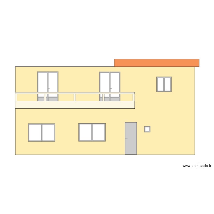 facade sud modifiée 2. Plan de 0 pièce et 0 m2