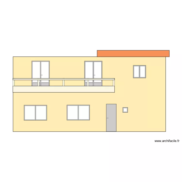 facade sud modifi&eacute;e 2. Plan de 