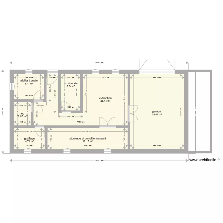 miellerie. Plan de 