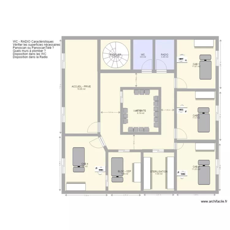 VAL FONTENAY 3 WC RADIO. Plan de 