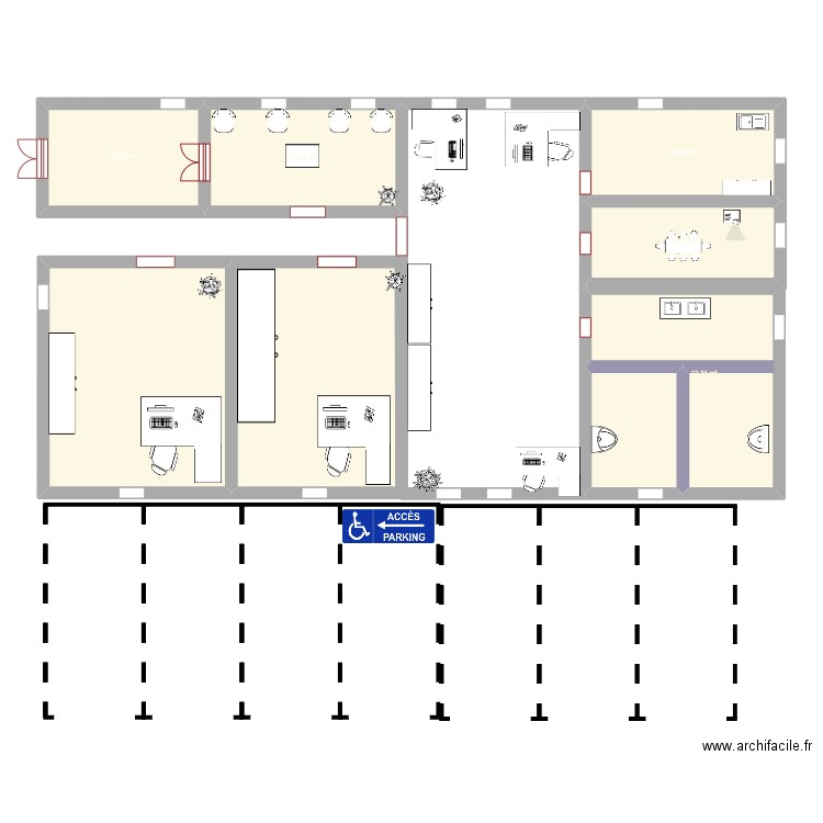 QVT. Plan de 8 pièces et 93 m2