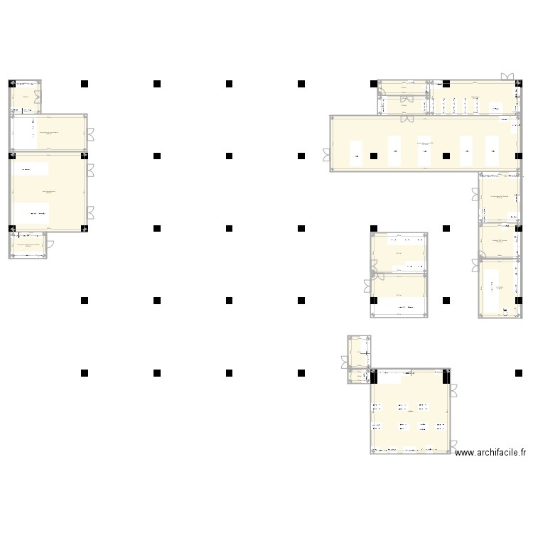 RDCSingleSiteLabo. Plan de 16 pièces et 581 m2