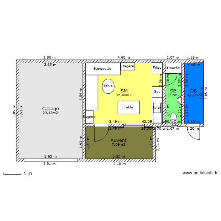 Cabanon. Plan de 0 pièce et 0 m2