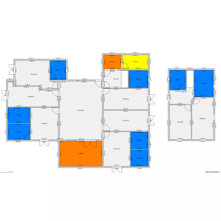 2 accolés. Plan de 2 accolés. Plan de