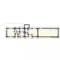 Projet 1 . rez de chauss&eacute;e maison bleue et petite grange.