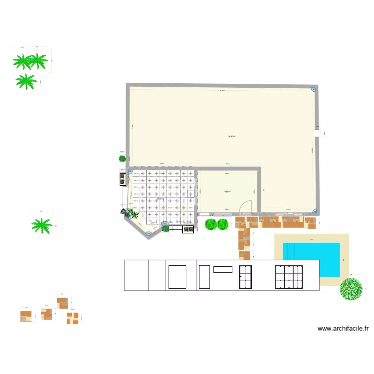 facade sud. Plan de facade sud. Plan de