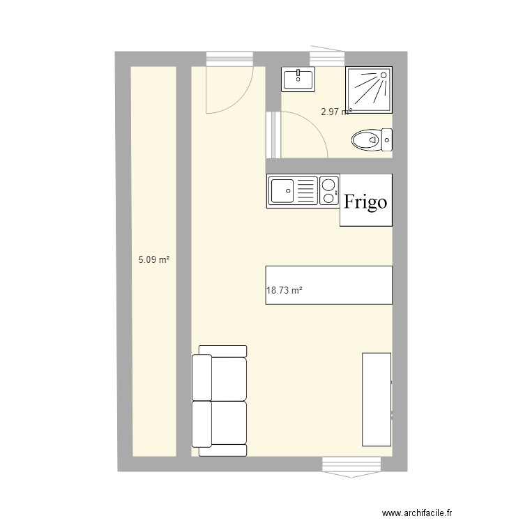 studio 1. Plan de 0 pièce et 0 m2