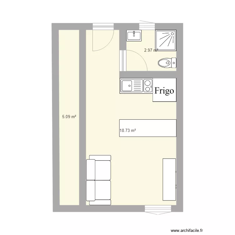 studio 1. Plan de 