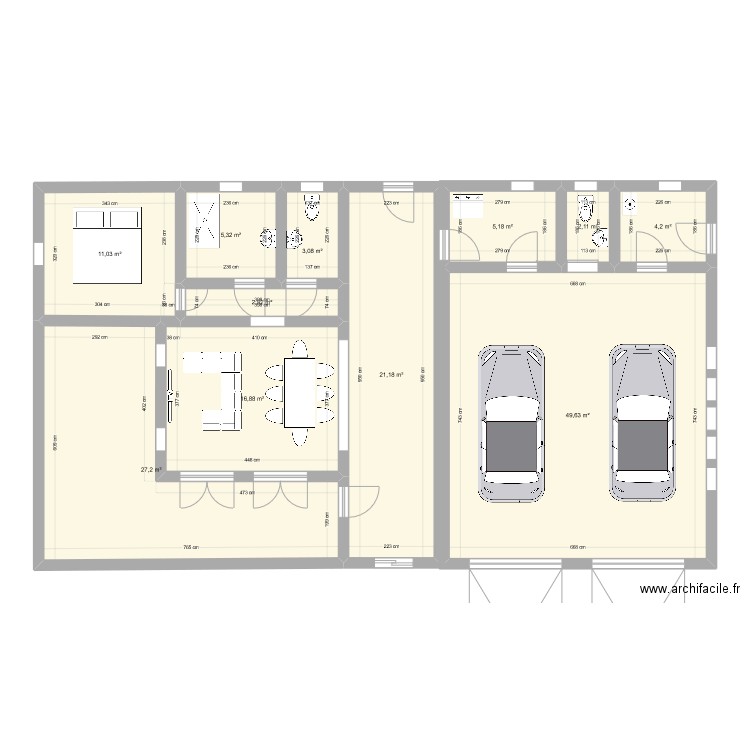 MAISON . Plan de 11 pièces et 149 m2