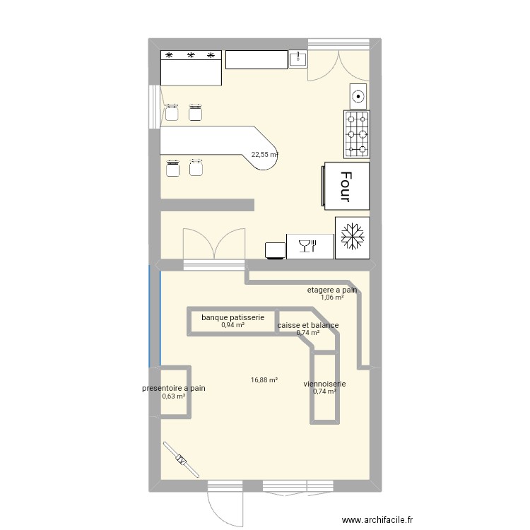 magasin boulangerie et patisserie. Plan de 0 pièce et 0 m2