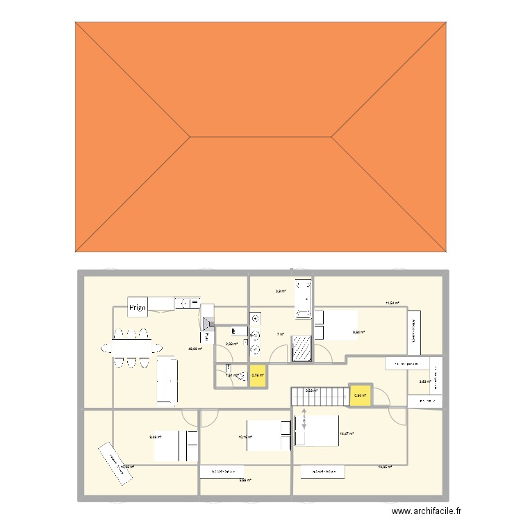 Batisse Chirens Chiffrage devis . Plan de 60 pièces et 621 m2