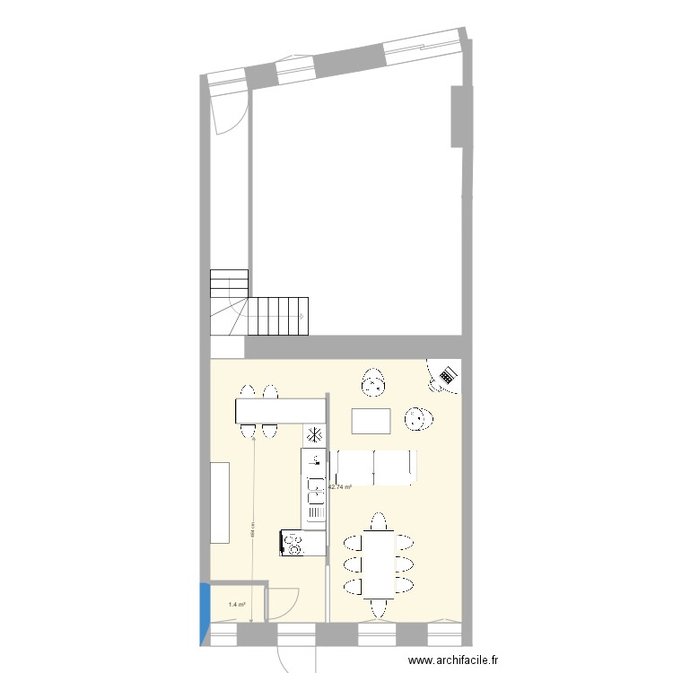 appartement rdc 5. Plan de 0 pièce et 0 m2